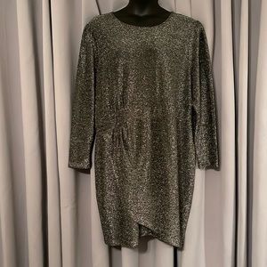 Michael Kors Women's Metallic Lurex Wrap Skirt Cocktail Dress Plus Size 3X NEW